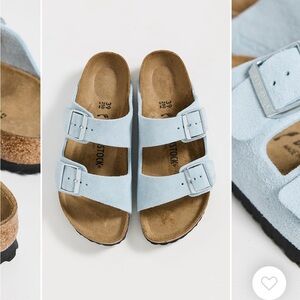 Birkenstock Sky Blue Suede Sandals